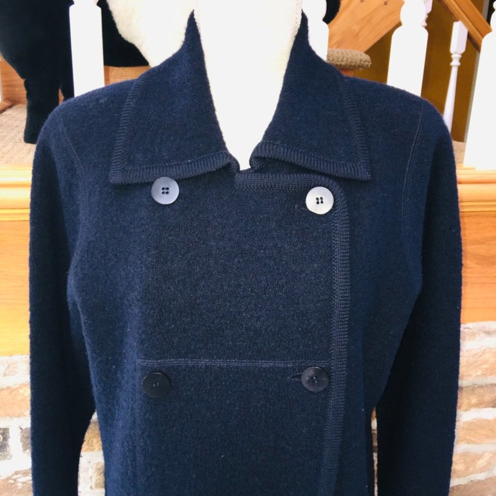 PRICE IS FIRM!  BEAUTIFUL Talbots Collection Navy Double Breasted Sweater